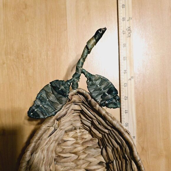 Natural Woven Basket with Leaf Accent - Picture 12 of 12